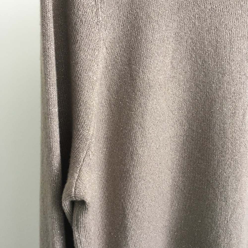 Taupe Sweater with Rose Gold Metallic Thread